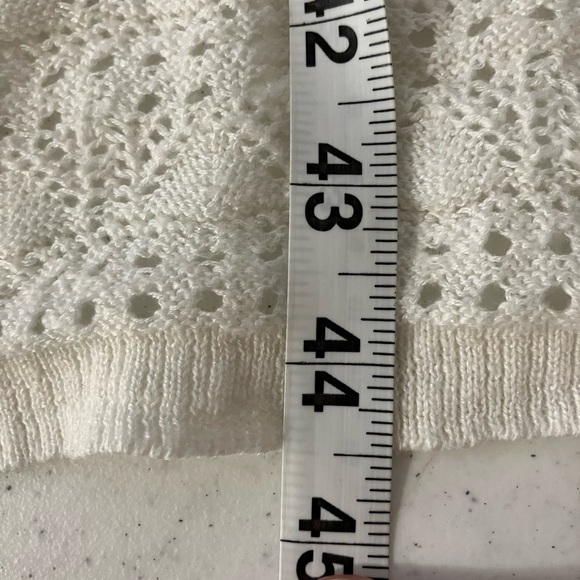 Torrid‎ Sz M Long Line Open Knit Duster White Short Sleeves Casual - Picture 7 of 7